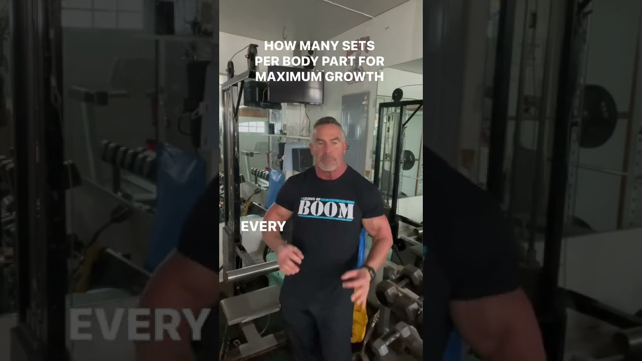 How many sets per body part for maximum growth.