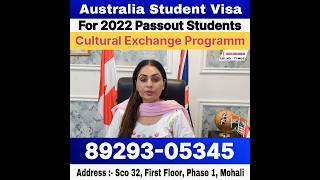 Australia student visa for 2022 pass out students | Australia cultural exchange program |
