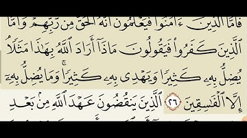 سورة البقرة ( من الآية 26 إلى الآية 29 )