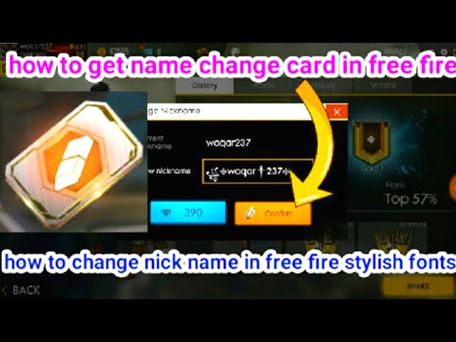 How To Get Name Change Card In Free Fire 100 How To Change Nick Name In Free Fire Stylish Fonts Youtube