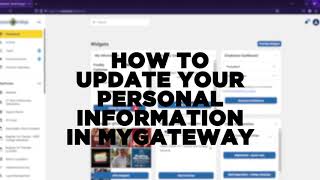 How to Update Your Personal Information in myGateway