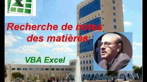 VBA Excel: Recherche des  matières et des notes des étudiants