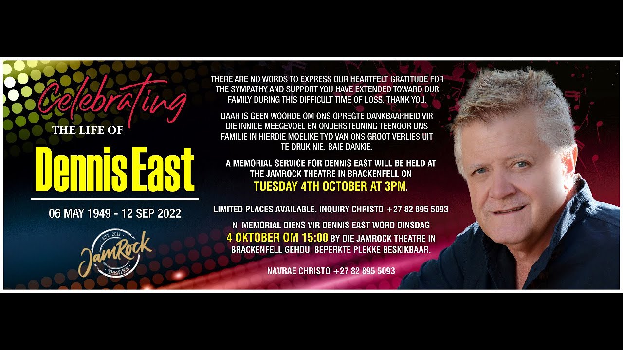 DENNIS EAST Memorial YouTube