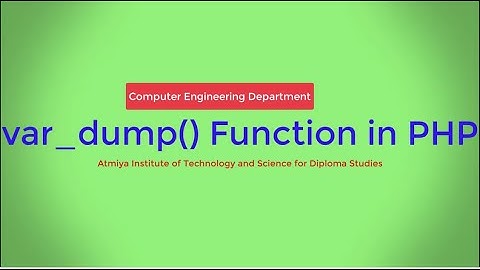 var_dump Function in PHP with Bhumika Zalavadia