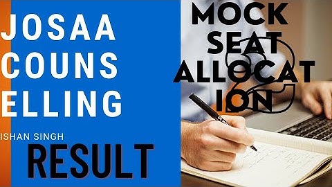 josaa Counselling mock seat round 2 result released but link is deactivated.