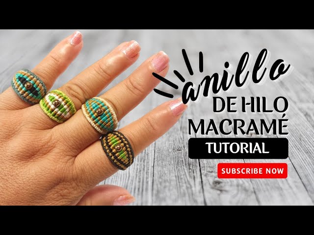 Macrame ring tutorial, simple and quick tutorial of macrame ring, leaf
