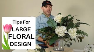 Easy Floral Design /  How To Make A Large  Bouquet  ( Floral Design For Beginners )