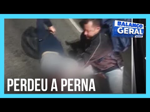 Mulher perde perna após moto em que estava ser atingida por carro que disputava racha