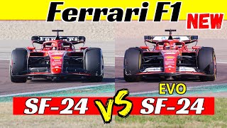 Ferrari SF-24 Vs Ferrari SF-24 EVO - Split Screen Virtual Comparison - Charles Leclerc at Fiorano 🏁