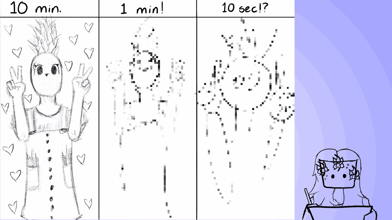 Attempting the 10 Minute 1 Minute 10 Second Art Challenge - YouTube