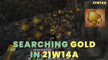Trying to find Raw Gold in Snapshot 21w14a | Gold in New Caves Minecraft 1.17 | Minecraft 21w14a