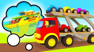 the car transporter with racing cars on a ferry new full episodes helper cars cartoons for kids