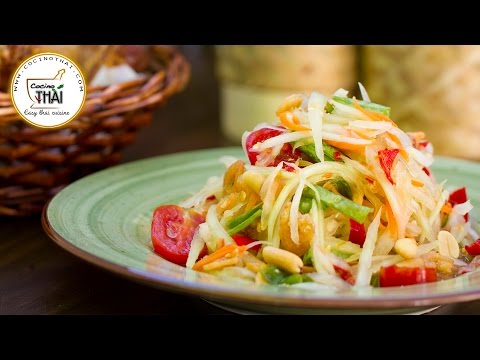 Auténtica Ensalada de Papaya verde (Som Tam) - ส้มตำ