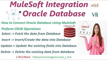 MuleSoft Integration With Oracle Database @vitechtalks | Perform CRUD Operation Using Muelsoft