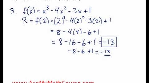 Remainder Theorem - Questions #3-4