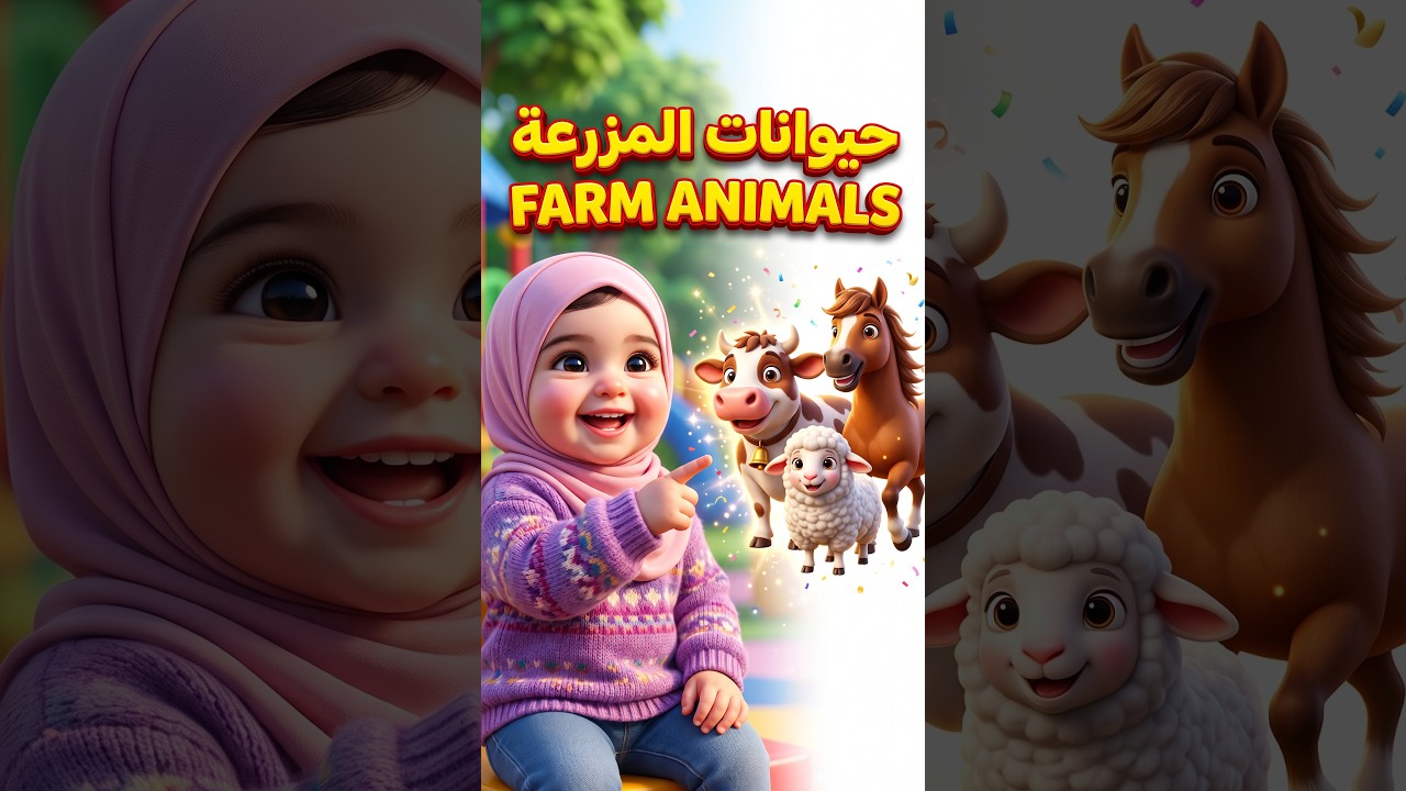 Learn Arabic Words for Beginners: Cow, Sheep, Horse Animal Sounds for Kids