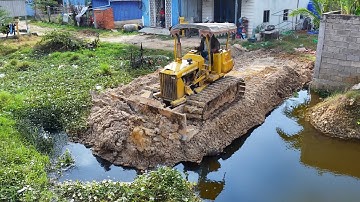 Complete 100% MIX two Project Landfill .!! Dump Truck Unloading with Dozer  Skill drive Push flooded