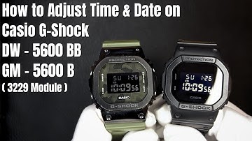 How to set Time and Date on a Casio G Shock GM5600 / DW5600 ( 3229 )