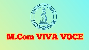 M.COM VIVA VOCE || SCHOOL OF DISTANCE EDUCATION || UNIVERSITY OF CALICUT