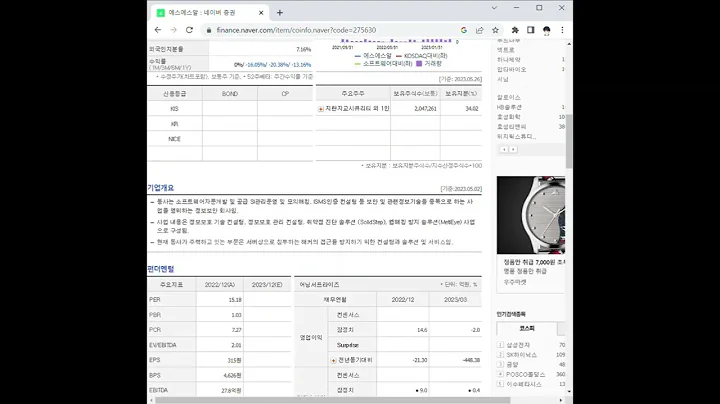 275630에스에스알 주가 전망 및 차트 분석