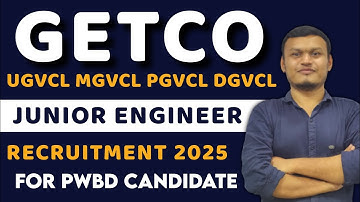 GETCO JE recruitment for PWBD Candidates | UGVCL MGVCL PGVCL DGVCL |  #getco #dgvcl #pgvcl #ugvcl