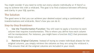 Mastering Wildcard Aliases in ANSI SQL: A Simplified Guide