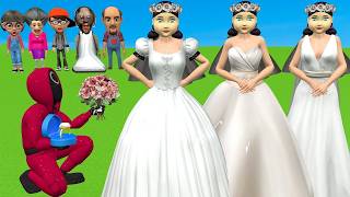 Scary Teacher 3D vs Squid Game Art And Wedding Dress Nice or Error Dressing Room 5 Times Challenge