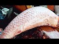 Great Fish Cutting &amp; Cleaning Skills - Huge Mrigal Carp Fish Cutting in Fish Market