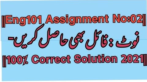 ||Eng101 assignment 2 solution spring 202||100% Correct Solution||By Rj Ray Afzal||