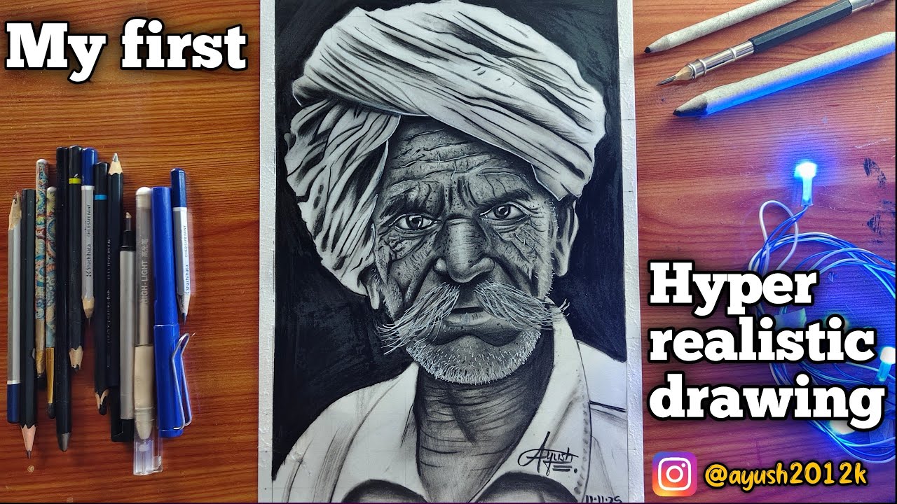 My first Hyper realistic Drawing 🙂 - YouTube