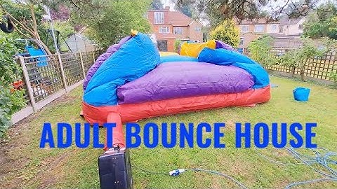 How To Inflate an adult bouncy castle (front & back view) #howto #inflatable #inflating