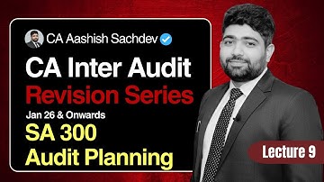SA 300 - Audit Planning | CA Inter Audit | Jan