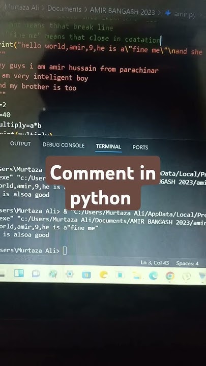 comment using in python |computer science full course - YouTube