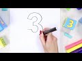 Numeral 3. Study the numeral three, educational video