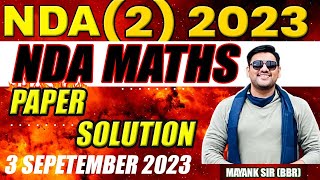 UPSC NDA 2023 Maths (Paper 2) Answer Key | NDA 2023 Maths Paper Solution | Maths Question paper