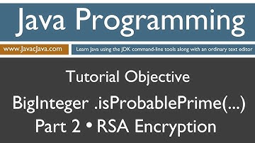Learn Java Programming - BigInteger .isProbablePrime() Part 2 RSA Concepts Tutorial