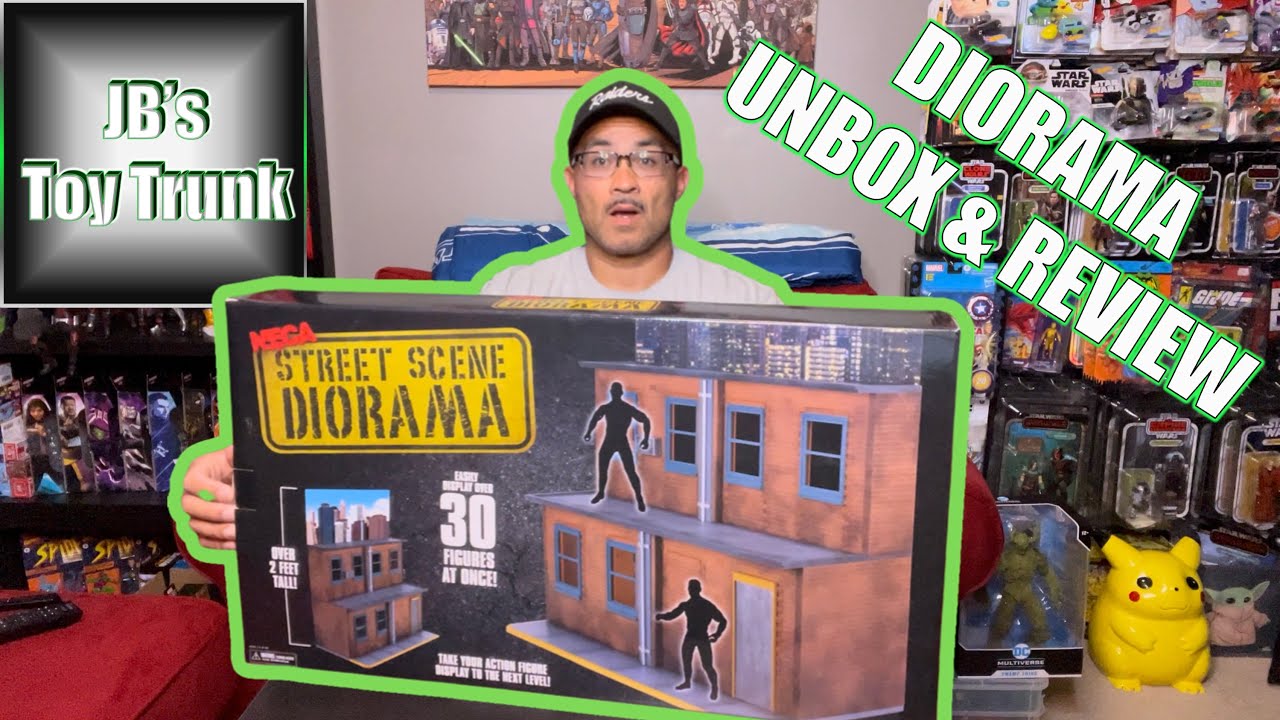 Diorama Unboxing, assembly, quick review of NECA's Street Scene Diorama. 