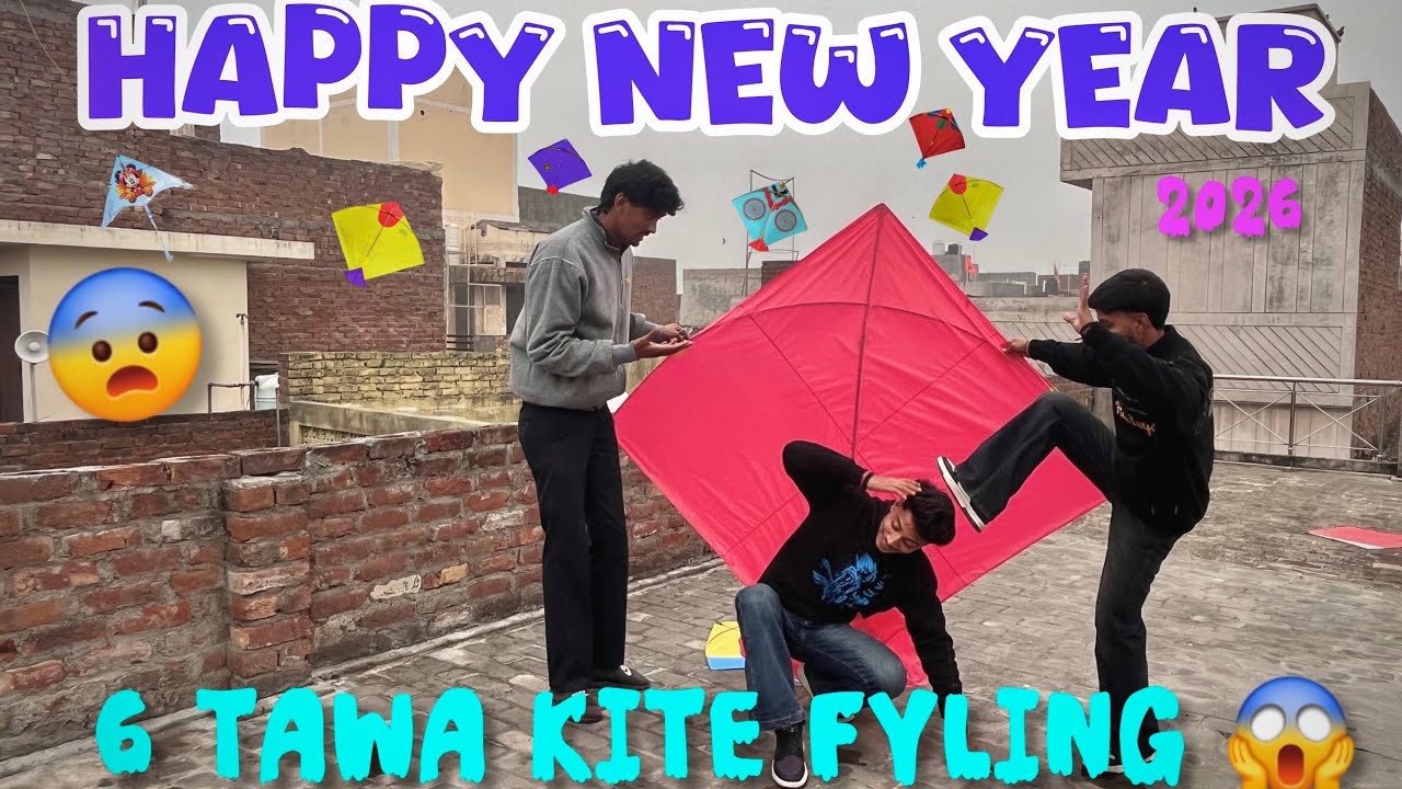 FLYING BIGGEST 6* Tawa  Kite Flying | New year 2026 | Big Kite Flying | Kite Vlog 