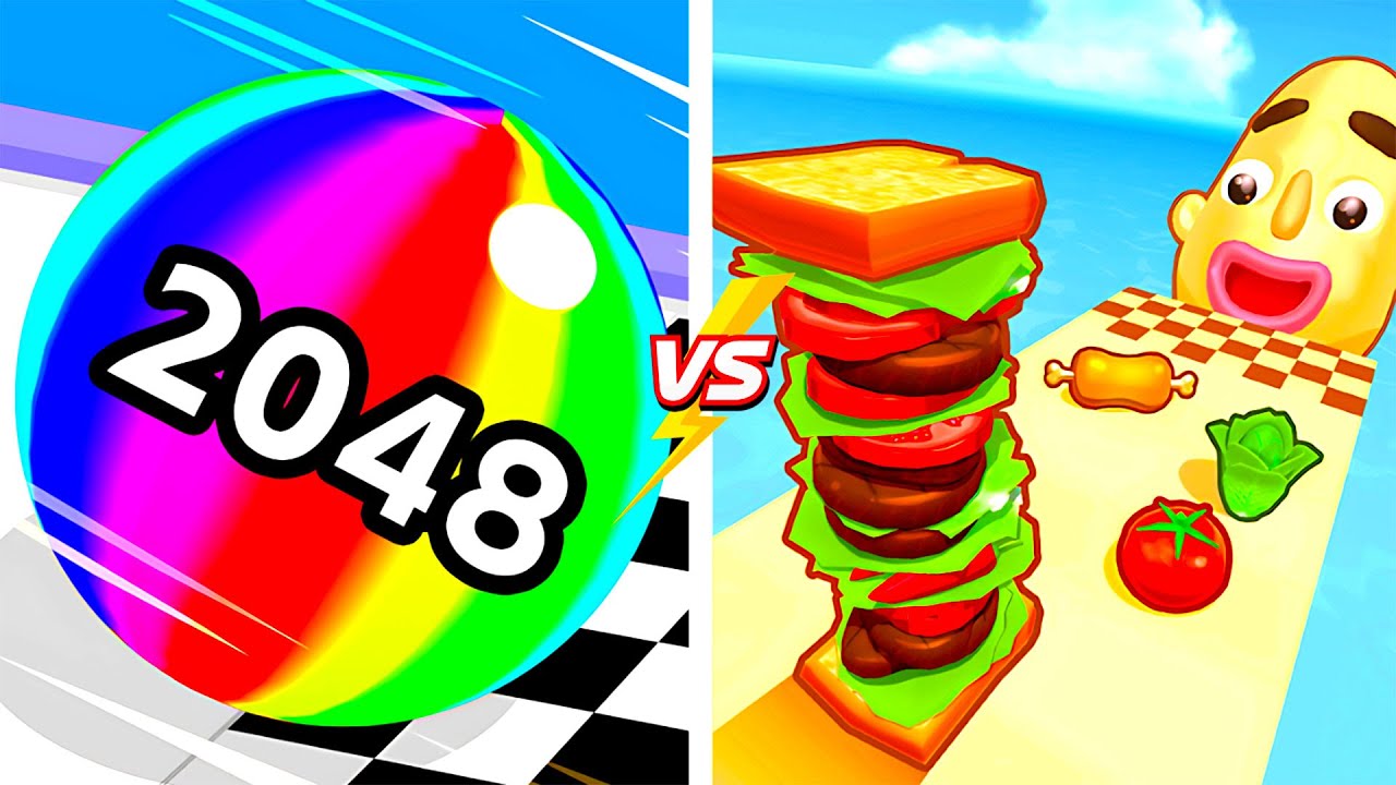 Sandwich Runner vs Ball Run 2048 🥪⚽️💥 NEW Update Level Gameplay Walkthrough (Android iOS) K3Z