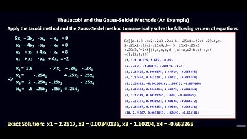 The Jacobi and the Gauss Seidel Methods Mathematica Example