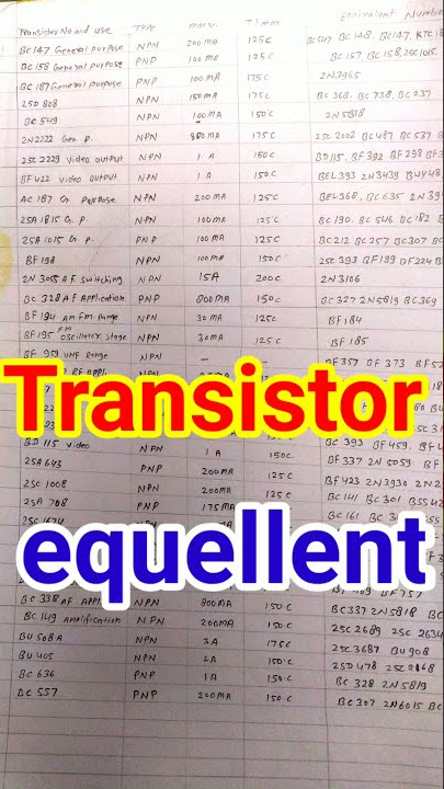 Transistor equallent🤓#shorts