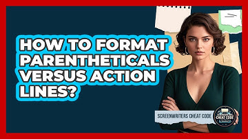 How To Format Parentheticals Versus Action Lines?