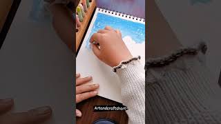 Oil Pastel Drawing Scenery ... #shorts #viral #drawing #treanding #youtubeshorts