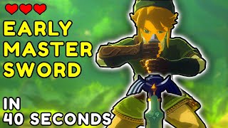 EASY How to get Master Sword EARLY in 40 Seconds | Zelda BOTW Tricks