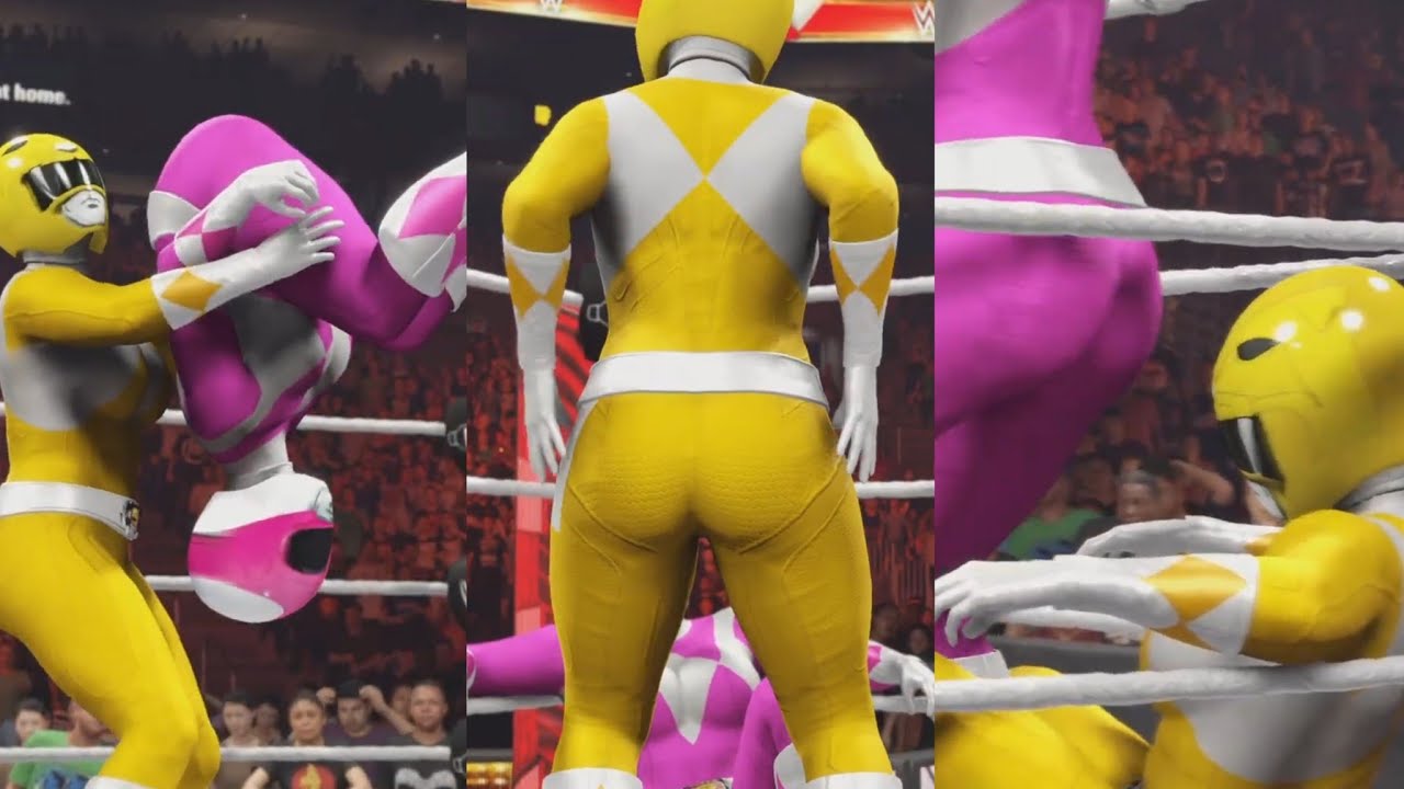 WWE 2K25 (request) #156 package piledriver and stinkface match Yellow Ranger vs Pink Ranger
