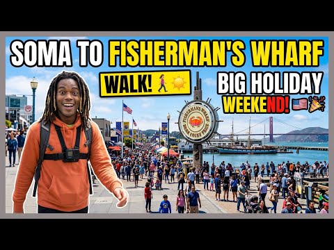 walking from Soma to fisherman’s wharf in San Francisco. Big holiday weekend. ￼