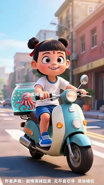 Nezha Selamatin Gurita Si Supermarket! #shorts #animasi #kartun