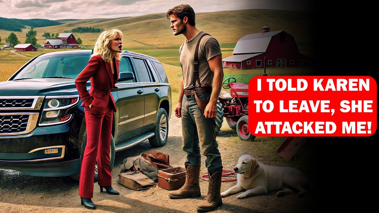 I Denied Karen Parking on My Farm—She Slapped Me, Then Found Out I’m the Sheriff!