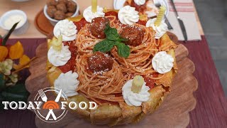 Three-Cheese Pasta Cake With Meatballs: Get the Viral Recipe!