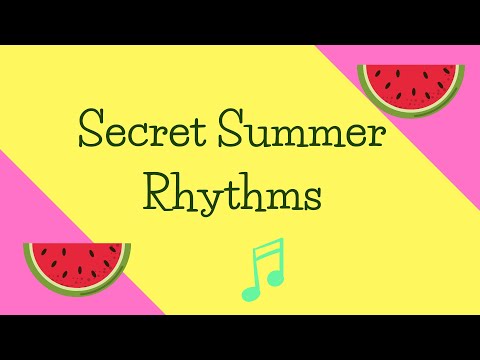 Secret Summer Rhythms - Icon mode notation game for elementary music - quarter and eighth notes